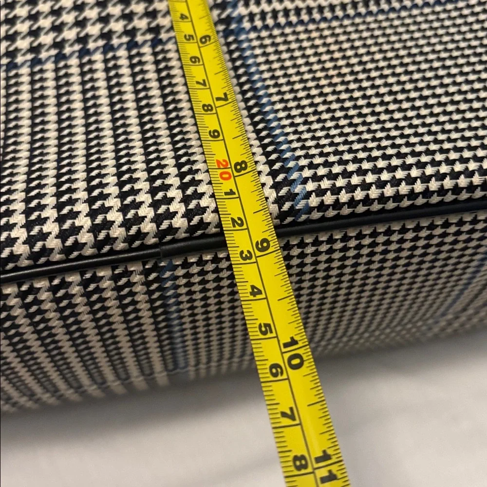 VTG Lauren Ralph Lauren houndstooth bowler bag  black, blue & ecru silver accent - Picture 6 of 14